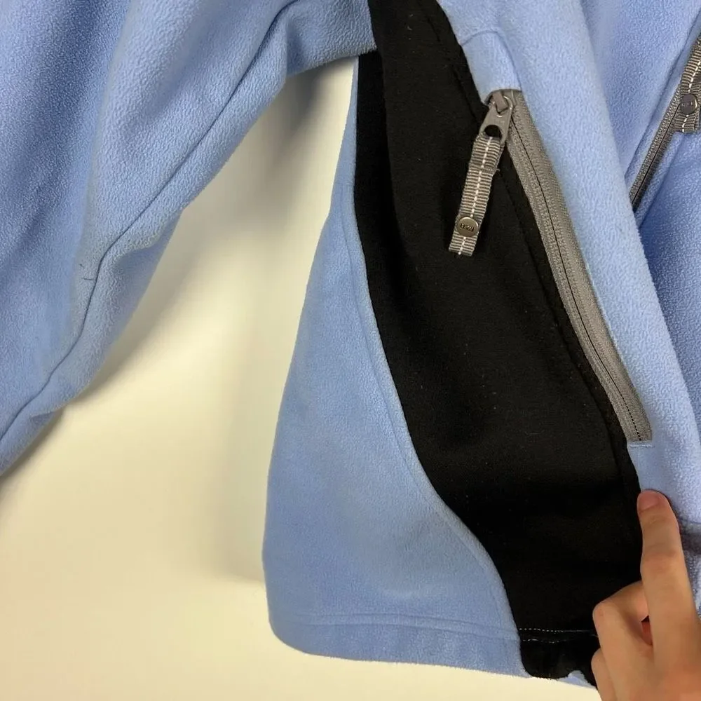 REI Fleece Full Zip Up Jacket light blue black big kids XL (16/18)